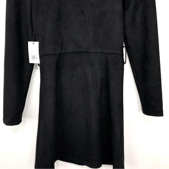 Jason Wu Black Faux Suede Wrap Mini Dress NEW - Picture 14 of 16